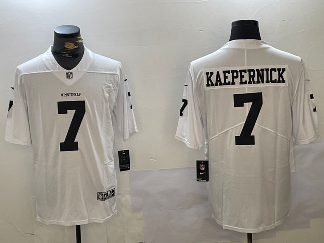 Men's Las Vegas Raiders #7 Colin Kaepernick White Vapor Limited Football Stitched Jersey